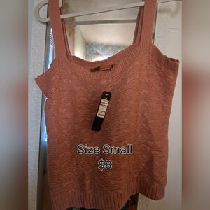 Women’s Pink Knit Tank Top – Small